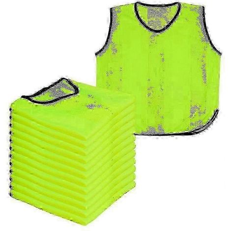 (Enfants de 4 à 8 ans) Lot de 12 bavoirs de sport en maille A2Z, confortables pour le football et le rugby. Convient aux enfants et aux adultes. (1/3)