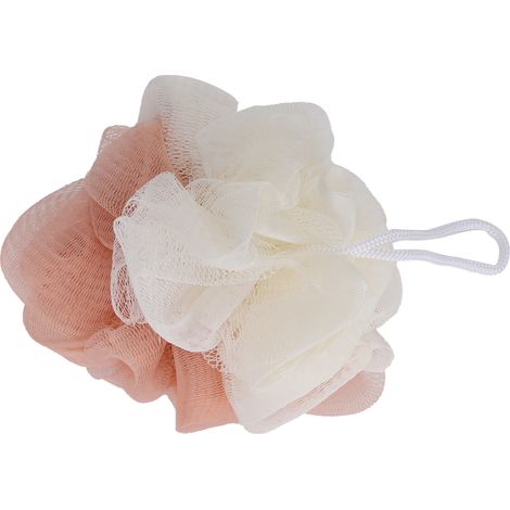 Éponge de douche bicolore, filet exfoliant doux pour le bain, gant de massage sphérique (1/5)
