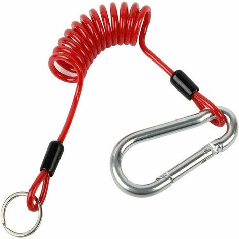 Câble sécurité 1.2 m x 4.5mm pour remorque, câble de Frein de remorque, câble spiralé, pour remorquage d'urgence de remorque de Camping-Car Lefou (1/5)