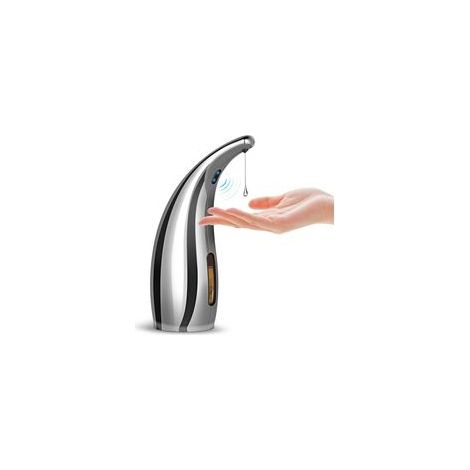 Automatischer Seifenspender, berührungsloser Seifenspender mit Infrarotsensor, IPX6 wasserdicht, 300 ml, für Zuhause, Schule, Büro, Hotel, Restaurant (Silber)