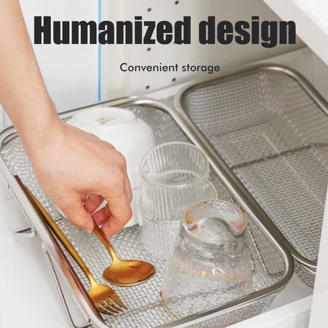 1 panier à vaisselle extensible en acier inoxydable pour évier de cuisine, égouttoir, panier à légumes, support de rangement, grande taille (1/5)