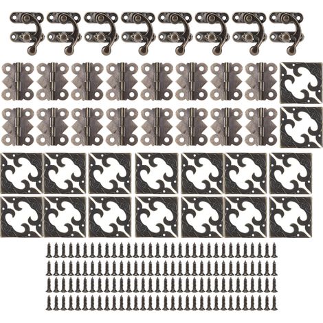 Kit de Serrurerie Rétro avec Loquets, Gonds et Renforts pour Décoration et Emballage Créatif (1/5)