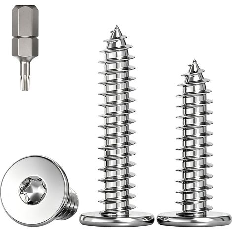 Vis Autotaraudeuse Torx Tête Plate M4x40mm pour Bois,30 pièces (1/5)