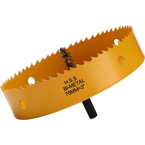 Scie-cloche bimétallique de 76 mm pour bois, foret cloche HSS avec profondeur de coupe de 35 mm pour plastique, plaque de plâtre, plaques métalliques fines (1/5)