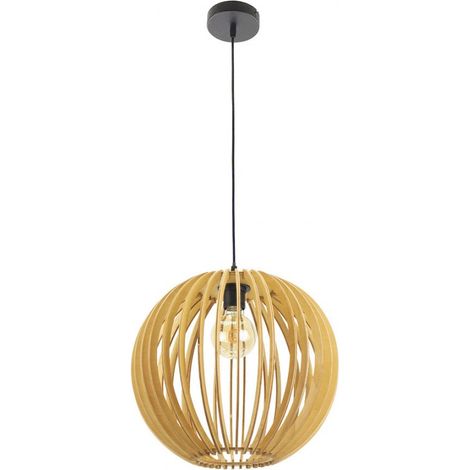 FAB 156093515 Pendentif Boule Bubinga 1xe27 Bois Naturel Regx35x35 Cm (1/4)