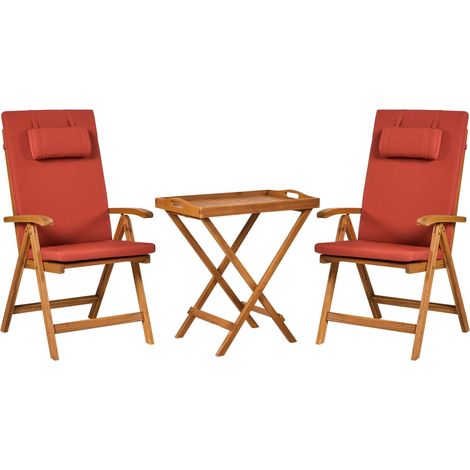 Bistro Set JAVA PREMIUIM Acacia Wood Red