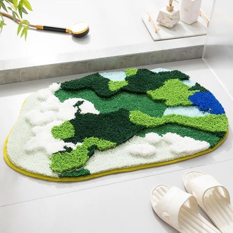 Bath mat, bathroom decoration, soft, non-slip, washable, 5080cm (1/5)