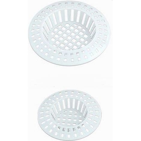 TRADE SHOP - Set 2pz Filtro A Rete Raccogli Rifiuti Scarico Per Lavello Da 6/7cm Bianco 87629 -