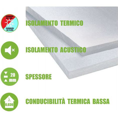 5 Pannelli in EPS 'Polistirene Espanso Sinterizzato' per Isolamento Termico/Acustico -100x50x2 cm (1/3)