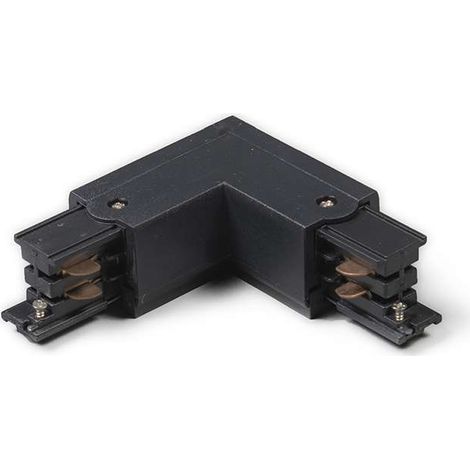 QAZQA Moderno Conector en L para carril trifásico izquierdo negro Plástico Triángulo Adecuado para LED Max. x Watt