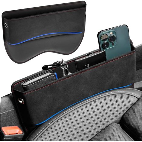 Aufbewahrungsbox für die Mittelkonsole, schwarzer Autositz-Organizer aus PU-Leder, universeller Auto-Organizer zur Füllung des Vordersitzbereichs