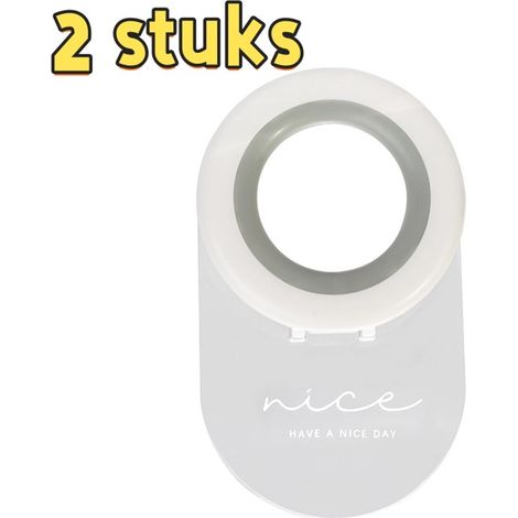 Lot de 2 supports pour siège de toilettes en forme d'anneau pour éviter le contact avec la poignée dimensions 7 x 4,5 x 0,3 cm couleur blanc grisâtre (1/5)
