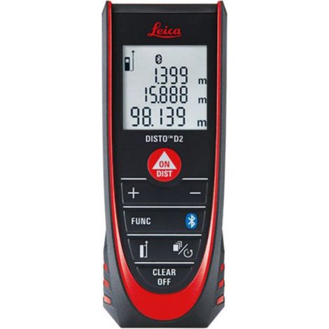 Leica Geosystems – Télémètre laser Leica Disto D2 – Précision 1,5 mm – Portée jusqu'à 100 m – Certifié IP54 pour poussière et projections d'eau