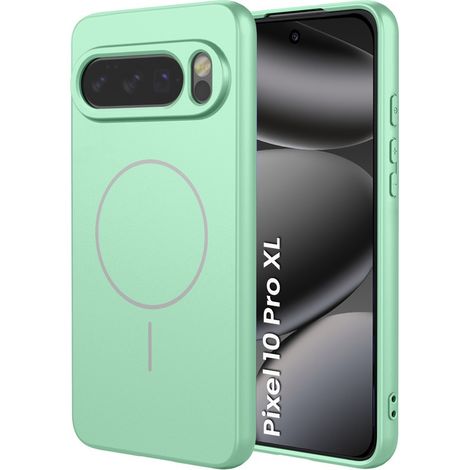 Funda para Google Pixel 10 Pro XL, compatible con MagSafe, de silicona, color verde. (1/5)