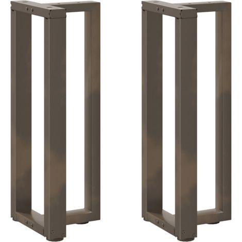 Konsolentischbeine T-Form 2 Stk. Naturstahl 38x25x(72-73) cm