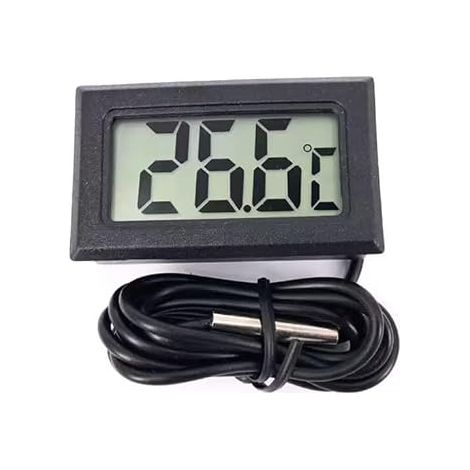 5 Pièces Thermomètre Numérique avec Sonde Externe, Sonde Température pour Réfrigérateur Écran LCD, Plage -50°C à +110°C, Câble 1 m, Piles Incluses Congélateur Aquarium Bain Voiture Contrôle Domestique (1/2)