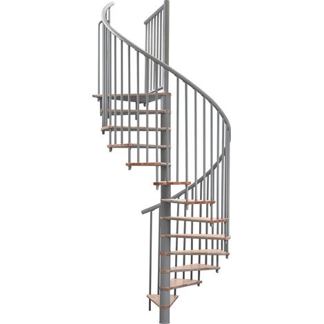 Minka Spindeltreppe Switch 36 - 295cm Geschosshöhe Buche Grau 160cm Durchmesser