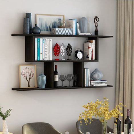 Étagère murale sans perçage créative pour étudiants, bibliothèque suspendue pour salon, rangement mural moderne et minimaliste (1/2)