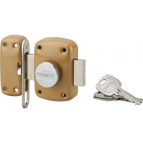 Thirard – Verrou à bouton Corvette 45mm – Acier – 3 clés – Niveau de sécurité 6/10 – Pour porte d'entrée avec entrebâilleur