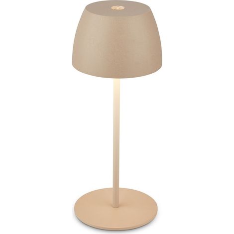Briloner Serina Mini lampe de table LED lampe de chevet sans fil IP44, à intensité variable, tactile, anti-éclaboussures, sans fil, beige, Ø8 x 20 cm (1/5)
