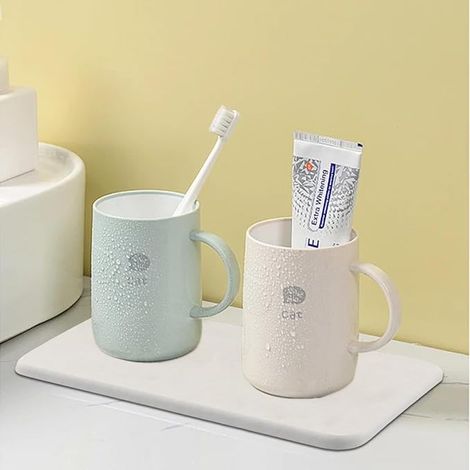 Plateau Terre Diatomée Pièces Dessous Verre Absorbants Terre Diatomées Plateau Rangement Toilette Tapis Terre Diatomée Tasses Salle Bain Bouteilles (1/2)