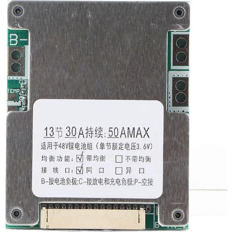 13S 30A Lithium-Batterie-Ladeschutzplatine (BMS-PCB) mit Balancerladung
