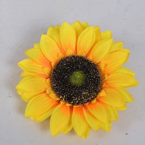 10pcs Tête De Fleur Artificielle De Tournesol De Soie pour La Décoration De Mariage Accessoires De Scrapbooking À La Main Faux Fleurs-15cm Jaune (1/4)