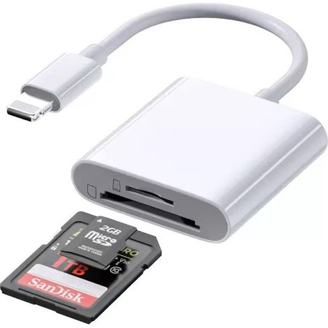 1er-Pack Lightning OTG Adapter  Lightning auf USB Buchse Konverter, kompatibel mit iPhone/iPad, unterstützt USB Flash Drive, Tastatur, Maus, Aufladen & Kopfhörer, Plug and Pla