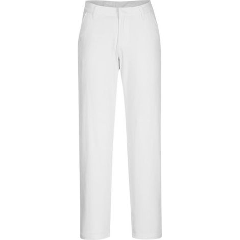 Pantalón de mujer estilo Chino elástico sarga algodón S235 28 pulgadas Blanco