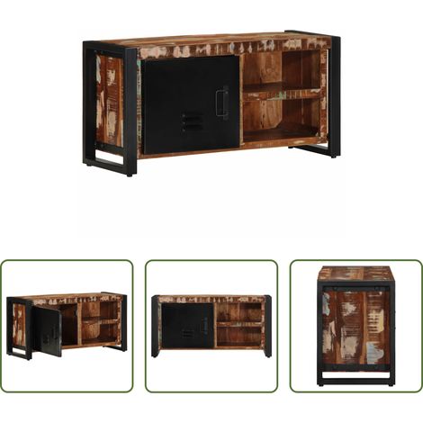 Rangement salon -  Meuble TV 80x30x40 cm bois de récupération massif (1/5)