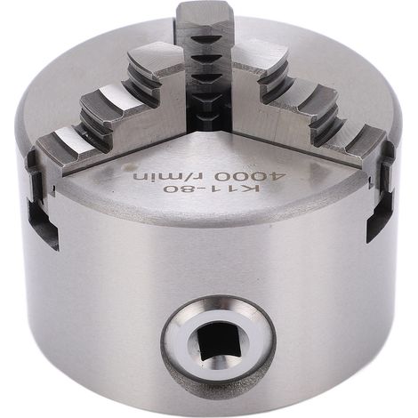 Mandrin de tour autocentrant à 3 mors SANOU K11-80 de 80 mm de diamètre (1/5)