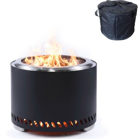 Rauchfreie Feuerstelle, Edelstahl, 49,5 cm