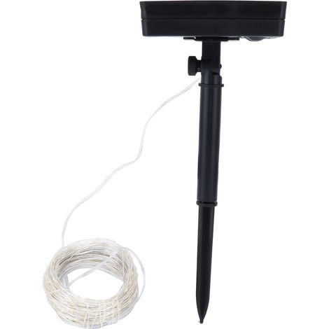 Guirlande lumineuse solaire étanche en fil de cuivre, guirlande lumineuse décorative extérieure de Noël, guirlande lumineuse décorative pour jardin et cour, perles LED 0603, 32 m 300 LED, 2 fils, blan (1/5)
