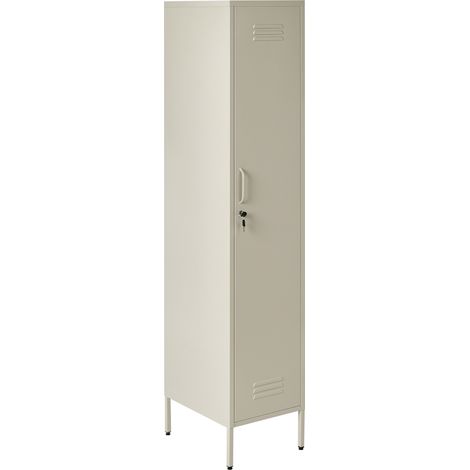 Armario de metal moderno para oficina con 5 estantes taquilla alta beige claro Frome