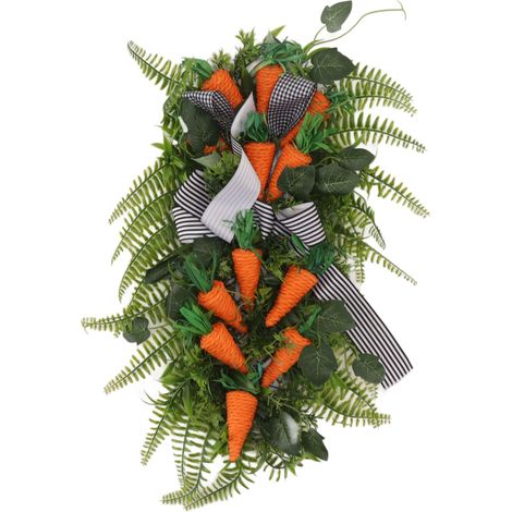 Guirlande de plantes artificielles, guirlande décorative pour les fêtes, guirlande en forme de carotte pour la décoration intérieure et extérieure
