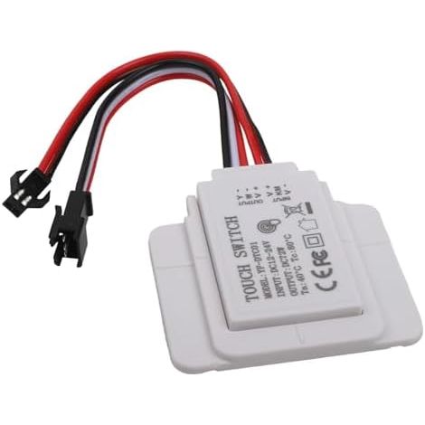 12V 5A 60W Touch-Sensor-Schalter-Dimmer für LED-Spiegelbeleuchtung, Touch-Schalter mit Helligkeitsregelung für Badezimmer- und Kosmetikspiegel, Weiß (E) (1/5)
