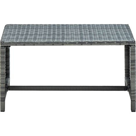 Table basse Table de salon simple - Anthracite 70x40x38 cm Résine tressée fr35839 (1/4)