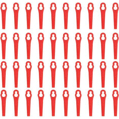 BelleRise – 40 Ersatzklingen – Hochfeste Kunststoffklingen – Für Akku-Freischneider – 84 mm – Rot (1/5)