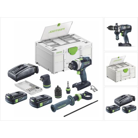Festool TPC 18/4 I-Basic-Set Akku Schlagbohrschrauber 18 V 75 Nm Brushless + 2x Akku 3,0 Ah + Ladegerät + Systainer