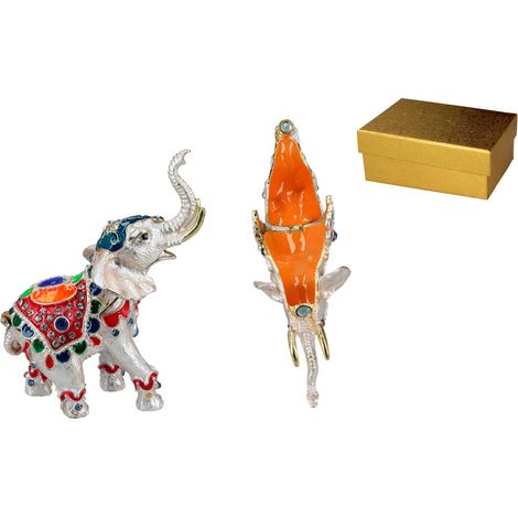 Scatola in metallo a forma di elefante, portagioie, scatola regalo decorativa a forma di elefante (1/5)