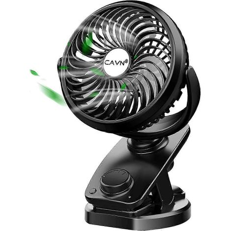 Ventilateur de table silencieux 2025 5000 mAh avec pince, mini ventilateur USB, oscillation automatique, rotation à 360°, rechargeable et à vitesse variable. (1/5)