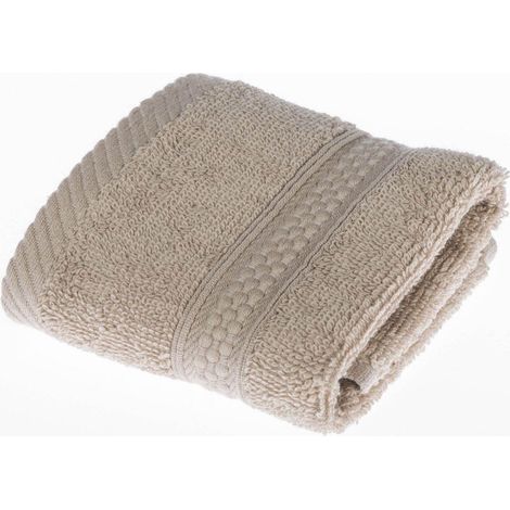 HOMESCAPES Serviette 100% Coton - Galet  - 30 x 30 cm