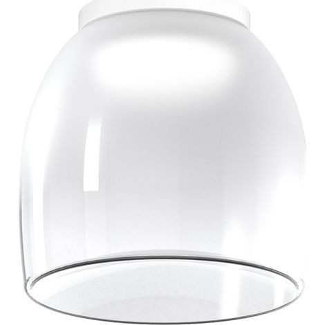 Plafoniera Contemporanea Drum Metallo Bianco Vetro 1 Luce Led 16W Calda