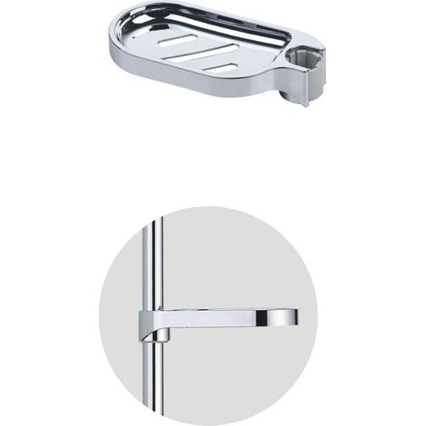 Jabonera KZQ, jabonera para barra de ducha, jabonera para barra de ducha, jabonera de ducha ajustable, jabonera sin taladrar, soporte para champú para barras de ducha, diámetro del orificio 25 mm (1/4)