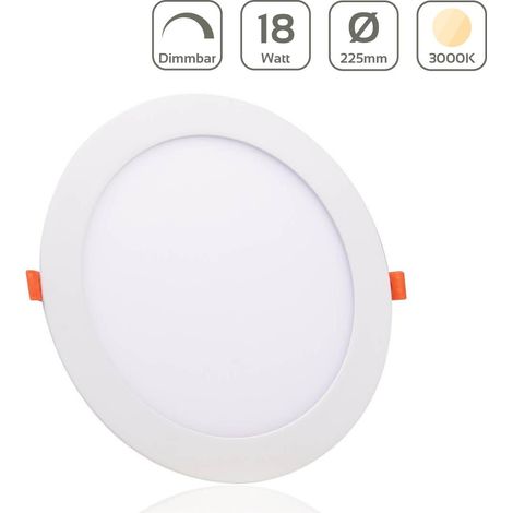 LED Panel Einbaustrahler rund weiss dimmbar - Lichtfarbe: Warmweiß 3000K - Ausführung: 18W Ø225mm Ausschnitt Ø205mm (1/4)