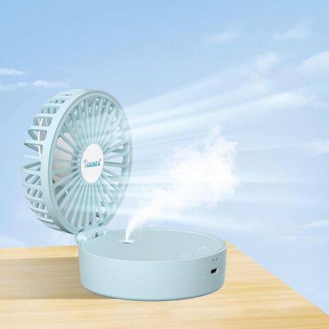 Handventilator, tragbarer faltbarer Sprühventilator, 3-in-1-Nebelventilator mit wiederaufladbarem USB-Akku, 3 einstellbare Windgeschwindigkeiten und (1/5)