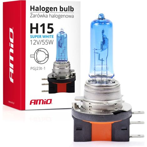 1 брой халогенна крушка H15 12V 55W Super White E4