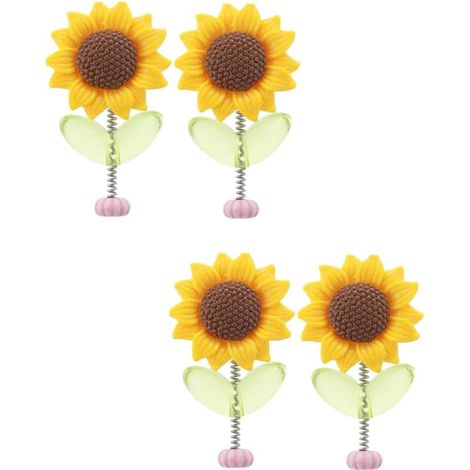 Pieces Car Dashboard Ornament Sunflower Head Shaking Dancing Sunflower Cartoon Car Interior Ornament Cute Flower Ornament (1/5)