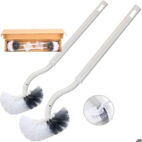 Brosse De Toilette - Tête Hémisphérique - Manche Long 40 Cm - Pour Nettoyage Sous Rebord - 1 Pièce