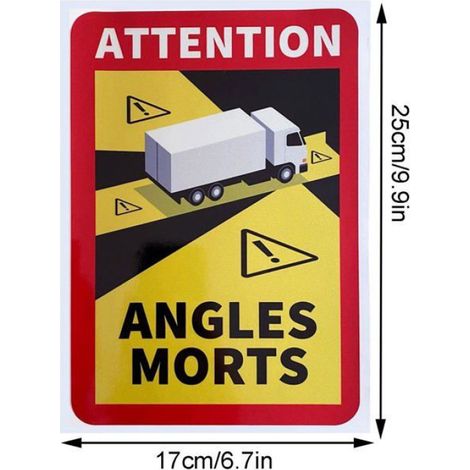 Autocollants angle mort pour voiture - 1 jeu, avertissement très visible adapté à tous véhicules pour une sécurité optimale sur la route (1/5)